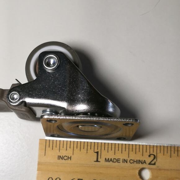 4pc soft rubber small locking caster wheels. 1". JGJC for furniture. Tiny lock - Picture 8 of 13